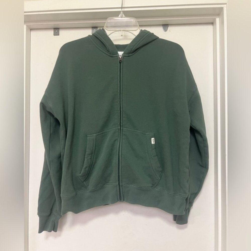 Abercrombie kids zip-up hoodie with kangaroo pockets. - green - size 17/18